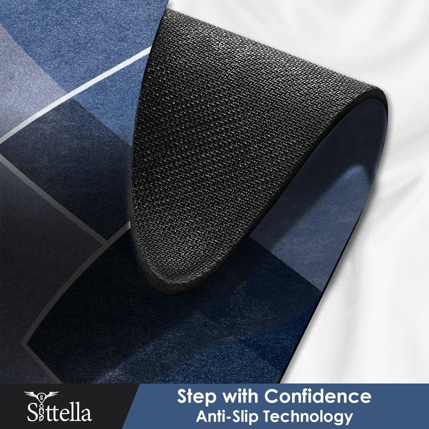 Rubber Floor Mat with Runner Geometric Pattern (Design As per Availibility)